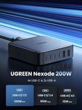 Darrahopens Electronics > Mobile Accessories > Phone Chargers UGREEN 35044A Nexode 200W 6-port GaN Desktop Fast Charger