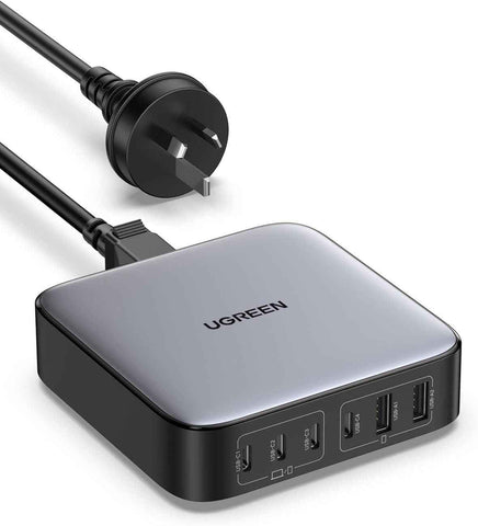Darrahopens Electronics > Mobile Accessories > Phone Chargers UGREEN 35044A Nexode 200W 6-port GaN Desktop Fast Charger