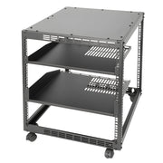 Darrahopens Electronics > Networking > Bridges & Routers Alston 12U Open Frame Server Rack Hifi Device Rack with Vented Shelves Heavy Duty 4-Post AV/IT Network Rack Free Standing with Lockable Casters