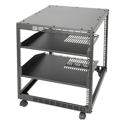 Darrahopens Electronics > Networking > Bridges & Routers Alston 12U Open Frame Server Rack Hifi Device Rack with Vented Shelves Heavy Duty 4-Post AV/IT Network Rack Free Standing with Lockable Casters