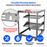 Darrahopens Electronics > Networking > Bridges & Routers Alston 12U Open Frame Server Rack Hifi Device Rack with Vented Shelves Heavy Duty 4-Post AV/IT Network Rack Free Standing with Lockable Casters