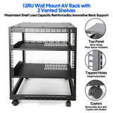 Darrahopens Electronics > Networking > Bridges & Routers Alston 12U Open Frame Server Rack Hifi Device Rack with Vented Shelves Heavy Duty 4-Post AV/IT Network Rack Free Standing with Lockable Casters