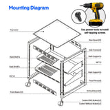 Darrahopens Electronics > Networking > Bridges & Routers Alston 12U Open Frame Server Rack Hifi Device Rack with Vented Shelves Heavy Duty 4-Post AV/IT Network Rack Free Standing with Lockable Casters