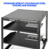 Darrahopens Electronics > Networking > Bridges & Routers Alston 12U Open Frame Server Rack Hifi Device Rack with Vented Shelves Heavy Duty 4-Post AV/IT Network Rack Free Standing with Lockable Casters