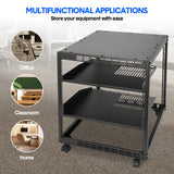 Darrahopens Electronics > Networking > Bridges & Routers Alston 12U Open Frame Server Rack Hifi Device Rack with Vented Shelves Heavy Duty 4-Post AV/IT Network Rack Free Standing with Lockable Casters