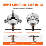 Darrahopens Electronics > Printer Accessories & Supplies > Calculators VEVOR 3-Jaw Lathe Chuck, 200 mm, Self-Centering Lathe Chuck, 4-200 mm Clamping Range with T-key Fixing Screws Hexagon Wrench, for Lathe 3D Printer Machining Center Milling Drilling Machine