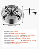 Darrahopens Electronics > Printer Accessories & Supplies > Calculators VEVOR 4-Jaw Lathe Chuck, 10 in (250 mm), Lathe Chuck, 0.6-9.84 in (15-250 mm) Clamping Range with T-key Fixing Screws Reversible Jaws, HT300 Cast Iron Material, Internal External for Wood Metal Lathe