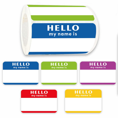 Darrahopens Electronics > Printer Accessories & Supplies > Labels Hello My Name Is Nameplate Stickers 300 Labels 5 Colors Personalized Role Badges