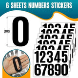 Darrahopens Electronics > Printer Accessories & Supplies > Labels Letterbox stickers - Stickers - Number stickers - Self-adhesive labels - Waterproof door stickers - Suitable for windows, doors, cars and trucks (black) 6 sheets 4 inch
