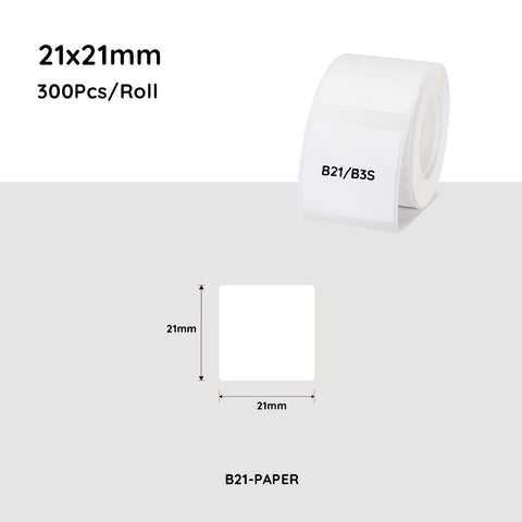 Darrahopens Electronics > Printer Accessories & Supplies > Labels NiiMbot white label paper 21*21mm 300 Pcs For B21/B3S/B1