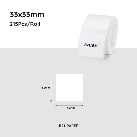 Darrahopens Electronics > Printer Accessories & Supplies > Labels NiiMbot white label paper 33*33mm 215 Pcs For B21/B3S/B1