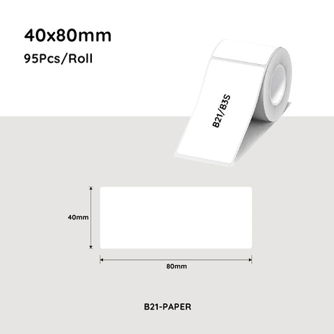 Darrahopens Electronics > Printer Accessories & Supplies > Labels NiiMbot white label paper 40*80mm 95 Pcs For B21/B3S/B1