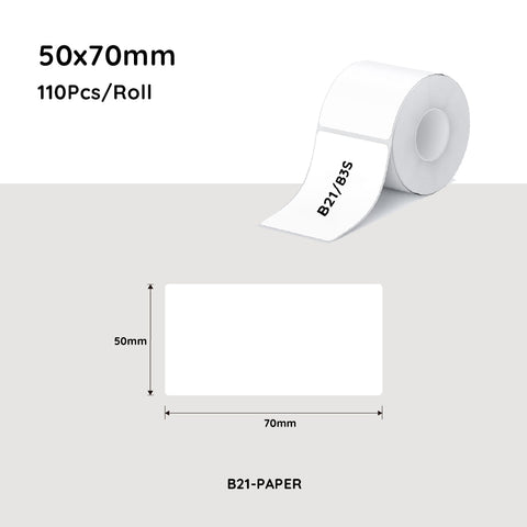 Darrahopens Electronics > Printer Accessories & Supplies > Labels NiiMbot white label paper 50*70mm 110 Pcs For B21/B3S/B1