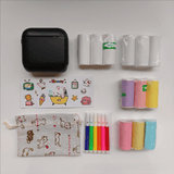 Darrahopens Electronics > Printers > Printers & Accessories Black X6 Mini Portable Bluetooth Instant Photo & Note Printer for Students - Deluxe 20-Piece Gift Set with 12 Paper Rolls, Color Pens & Storage Bag