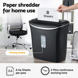 Darrahopens Electronics > Printers > Printers & Accessories Devanti 12L Cross-Cut Shredder 8-Sheet Paper Home Office Credit Card