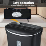 Darrahopens Electronics > Printers > Printers & Accessories Devanti 12L Cross-Cut Shredder 8-Sheet Paper Home Office Credit Card