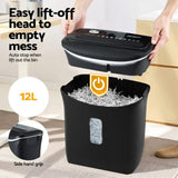 Darrahopens Electronics > Printers > Printers & Accessories Devanti 12L Cross-Cut Shredder 8-Sheet Paper Home Office Credit Card