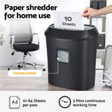 Darrahopens Electronics > Printers > Printers & Accessories Devanti Electric Paper Shredder for Home Office 10 A4 Paper Sheet Cross-Cut Paper
