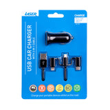 Darrahopens Electronics > Printers > Printers & Accessories Laser USB Car Charger Black with 3-in-1 Cable: Micro USB, Type-C