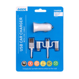 Darrahopens Electronics > Printers > Printers & Accessories Laser USB Car Charger with 3-in-1 Cable White