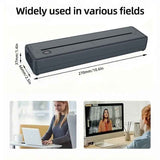 Darrahopens Electronics > Printers > Printers & Accessories Portable A4 Thermal Printer with Bluetooth Wireless Connectivity, Inkless Printing for Home, Office, and Tattoo Transfer Use on Paper and Various Media (White)