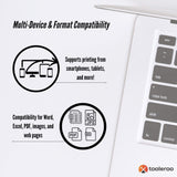 Darrahopens Electronics > Printers > Printers & Accessories Tooleroo Portable A4 Thermal Printer Black + Paper Kit - Wireless and Inkless