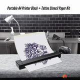 Darrahopens Electronics > Printers > Printers & Accessories Tooleroo Portable A4 Thermal Printer Black + Tattoo Stencil Paper - Wireless