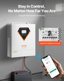 Darrahopens Electronics > Printers > Printers & Accessories VEVOR Hybrid Solar Inverter, 3500W, All in One Pure Sine Wave Power Inverter Charger, 220V AC, with Built-in 100A MPPT Solar Charger Controller, for Off-Grid System Lead Acid Lithium Battery