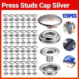 Darrahopens Fashion > Men's Fashion > Men's Accessories 120PCS 15mm Stainless Steel Snap Fasteners Press Studs Cap Button Boat