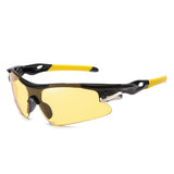 Darrahopens Fashion > Men's Fashion > Men's Accessories 2-PCS Bright black-framed night vision Men's Sports Cycling Sunglasses Windproof PC Frame Wrap Around Design for Riding Fishing Running Reliable Outdoor Protection Australian Style