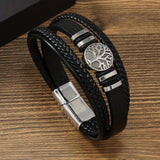 Darrahopens Fashion > Men's Fashion > Men's Accessories 2PCS Handwoven Tree of Life Magnetic Clasp Bracelet, featuring a black synthetic leather double-layer design. Blending vintage charm with contemporary style, it symbolizes flourishing life and is perfect for both personal wear and thoughtful gifting.