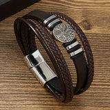 Darrahopens Fashion > Men's Fashion > Men's Accessories 2PCS Handwoven Tree of Life Magnetic Clasp Bracelet, featuring a black synthetic leather double-layer design. Blending vintage charm with contemporary style, it symbolizes flourishing life and is perfect for both personal wear and thoughtful gifting.