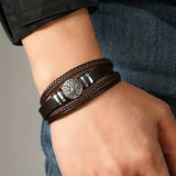 Darrahopens Fashion > Men's Fashion > Men's Accessories 2PCS Handwoven Tree of Life Magnetic Clasp Bracelet, Red-Black Synthetic Leather Double-Layer Design, Vintage Style, Symbolizing Flourishing Life, Ideal for Personal Use or Gifting.