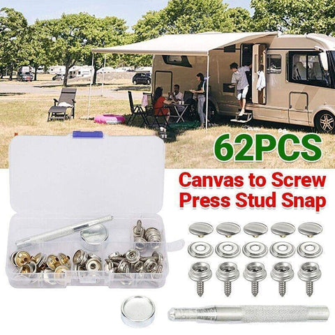 Darrahopens Fashion > Men's Fashion > Men's Accessories 62Pcs Canvas Snap Fastener Kit with Stainless Screws and Tools for Marine Tent Cover