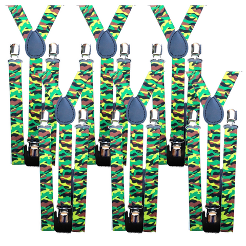 Darrahopens Fashion > Men's Fashion > Men's Accessories 6x Mens Suspenders Braces Adjustable Strong Clip On Elastic Formal Wedding BULK - Army Camouflage 2