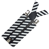 Darrahopens Fashion > Men's Fashion > Men's Accessories 6x Mens Suspenders Braces Adjustable Strong Clip On Elastic Formal Wedding BULK - Black/White Diagonal Stripes