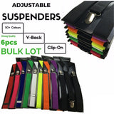 Darrahopens Fashion > Men's Fashion > Men's Accessories 6x Mens Suspenders Braces Adjustable Strong Clip On Elastic Formal Wedding BULK - Green