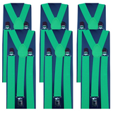 Darrahopens Fashion > Men's Fashion > Men's Accessories 6x Mens Suspenders Braces Adjustable Strong Clip On Elastic Formal Wedding BULK - Green