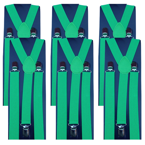 Darrahopens Fashion > Men's Fashion > Men's Accessories 6x Mens Suspenders Braces Adjustable Strong Clip On Elastic Formal Wedding BULK - Green
