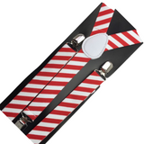 Darrahopens Fashion > Men's Fashion > Men's Accessories 6x Mens Suspenders Braces Adjustable Strong Clip On Elastic Formal Wedding BULK - Red/White Diagonal Stripes