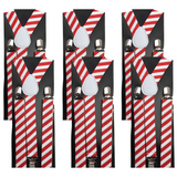 Darrahopens Fashion > Men's Fashion > Men's Accessories 6x Mens Suspenders Braces Adjustable Strong Clip On Elastic Formal Wedding BULK - Red/White Diagonal Stripes