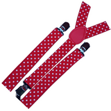 Darrahopens Fashion > Men's Fashion > Men's Accessories 6x Mens Suspenders Braces Adjustable Strong Clip On Elastic Formal Wedding BULK - Red with White Polka Dot