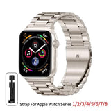 Darrahopens Fashion > Men's Fashion > Men's Accessories Apple Watch Band Stainless Steel Metal Bracelet Compatible with Series 9 8 7 6 5 49mm 45mm 44mm 42mm Starlight
