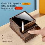 Darrahopens Fashion > Men's Fashion > Men's Accessories Black Automatic Cigarette Box with 40-Slot Capacity – Pop-Out Dispenser for Car and Home Use, ABS Material with Lighter Holder and Carbon Fiber Look Design
