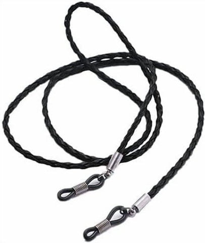 Darrahopens Fashion > Men's Fashion > Men's Accessories Black braided leather glasses chain holder - Anti-slip sunglasses strap - Glasses cord - Neck strap for glasses - Unisex glasses cord - 70 cm - Sunglasses and glasses accessories (2 pieces)