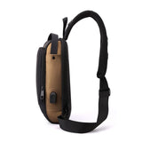 Darrahopens Fashion > Men's Fashion > Men's Accessories Black-Gold High Capacity Anti-Theft Tactical Chest Bag - Waterproof Leather-Film Sling with USB Charging & TSA Password Lock