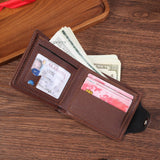 Darrahopens Fashion > Men's Fashion > Men's Accessories Black Men's PU Leather Wallet with Magnetic Clasp and Zipper Pocket for Cards Cash and Coins Ideal for Daily Use in Australia