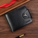 Darrahopens Fashion > Men's Fashion > Men's Accessories Black Men's PU Leather Wallet with Magnetic Clasp and Zipper Pocket for Cards Cash and Coins Ideal for Daily Use in Australia