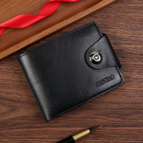 Darrahopens Fashion > Men's Fashion > Men's Accessories Black Men's PU Leather Wallet with Magnetic Clasp and Zipper Pocket for Cards Cash and Coins Ideal for Daily Use in Australia