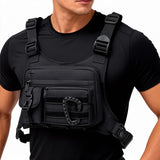 Darrahopens Fashion > Men's Fashion > Men's Accessories Black Outdoor Tactical Chest Pack – Lightweight Running & Hiking Vest for Men (27×17×5cm)
